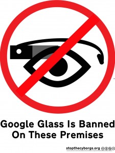 Плакат запрещающий Google Glass